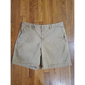 Simply Styled By Sears Shorts Chino Mens 40x 8.5‎ Flat Front Tan Khaki Stretch